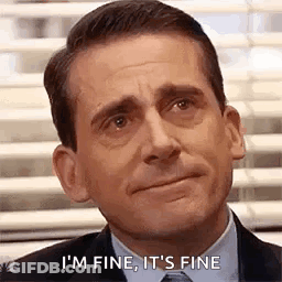 Man In Suit Crying Saying Im Fine GIF