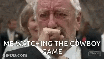 Man In Suit Crying Watching Cowboy Game GIF