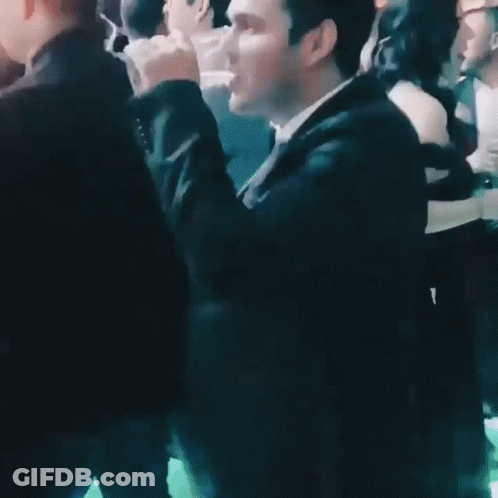 Man In Suit Dancing At Party GIF