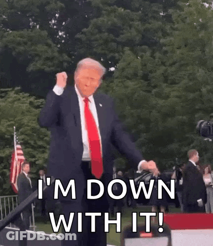 Man In Suit Dancing I'm Down With It GIF