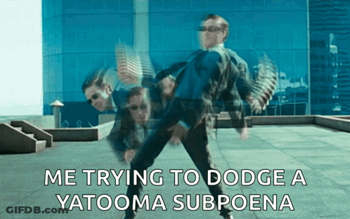 Man In Suit Dancing Me Trying To Dodge A Yatooma Subpoena GIF