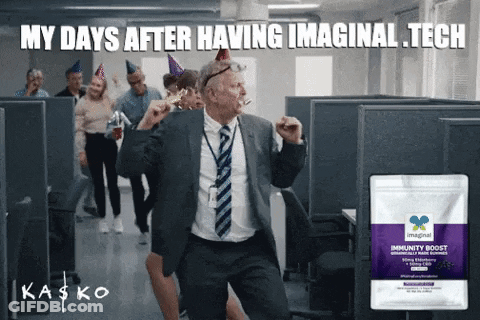 Man In Suit Dancing Office My Days After Imaginative Tech GIF