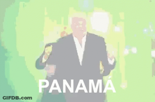 Man In Suit Dancing On Green Background Panama GIF