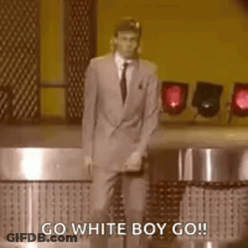 Man In Suit Dancing Saying Go White Boy Go GIF