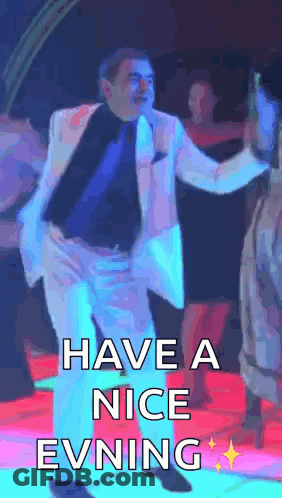 Man In Suit Dancing Saying Have A Nice Evening GIF