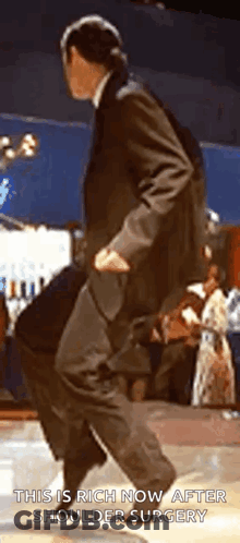 Man In Suit Dancing This Is Rich Now After Shoulder Surgery GIF
