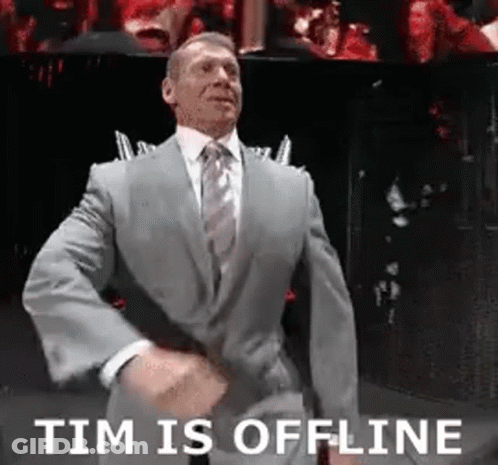 Man In Suit Dancing Tim Is Offline GIF