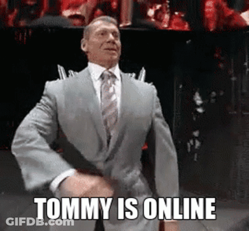 Man In Suit Dancing Tommy Is Online GIF