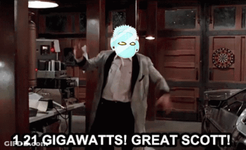 Man In Suit Dancing With 1.21 Gigawatts Great Scott GIF