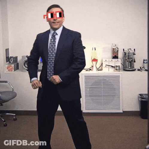 Man In Suit Dancing With Sunglasses GIF