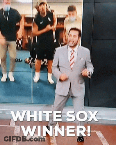 Man In Suit Dancing With White Sox Winner GIF