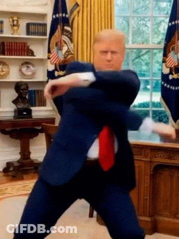 Man In Suit Doing Karate Pose GIF