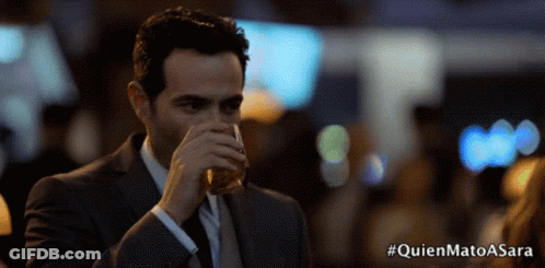 Man In Suit Drinking From Glass Quienmatoasara GIF