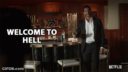 Man In Suit Drinking Glass Welcome To Hell GIF