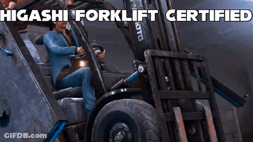 Man In Suit Driving Forklift Higashi Forklift Certified GIF
