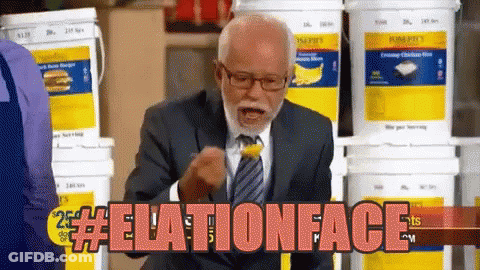 Man In Suit Eating With #Elationface GIF