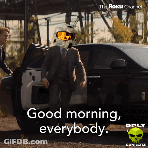 Man In Suit Exiting Car Saying Good Morning Everybody GIF