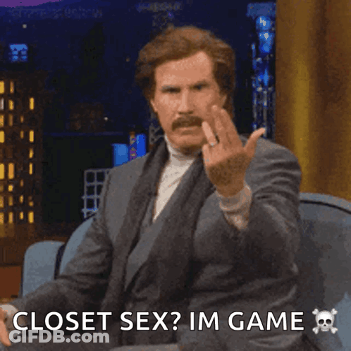 Man In Suit Giving Middle Finger Closet Sex Im Game GIF