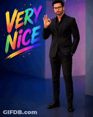 Man In Suit Giving OK Sign In Front Of Very Nice Sign GIF