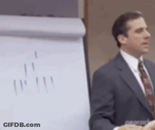 Man In Suit Giving Presentation At Whiteboard GIF
