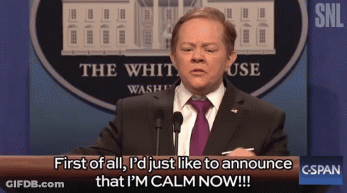 Man In Suit Giving Speech In Front Of White House Logo GIF