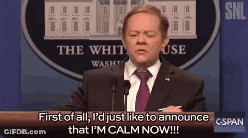 Man In Suit Giving Speech In Front Of White House Sign GIF