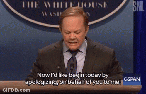 Man In Suit Giving Speech In Front Of White House Sign GIF