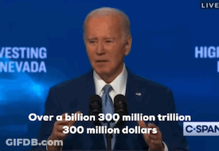 Man In Suit Giving Speech Over A Billion 300 Million Trillion 300 Million Dollars GIF