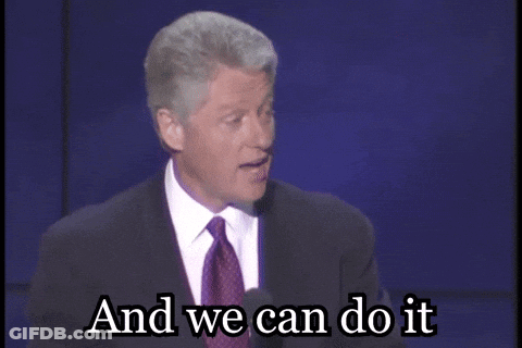 Man In Suit Giving Speech Saying And We Can Do It GIF