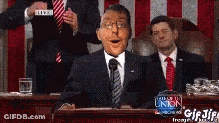 Man In Suit Giving State Of The Union Speech GIF