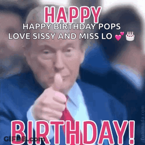 Man In Suit Giving Thumbs Up Saying Happy Birthday GIF