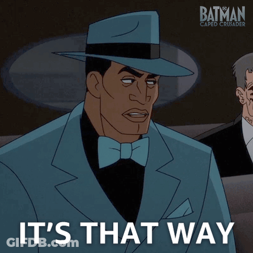 Man In Suit Hat Saying It's That Way GIF