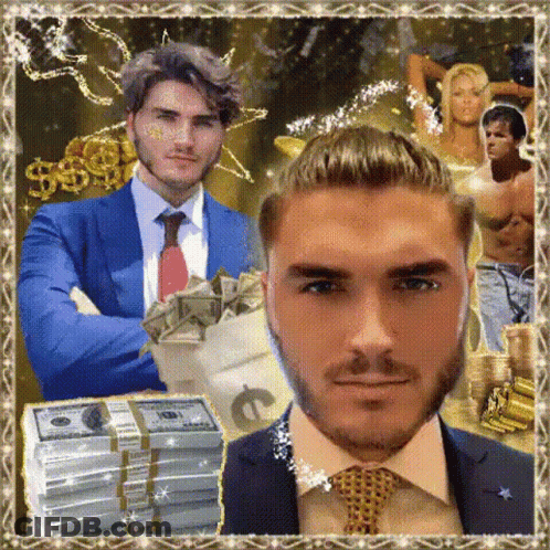 Man In Suit Holding Bag Of Money GIF
