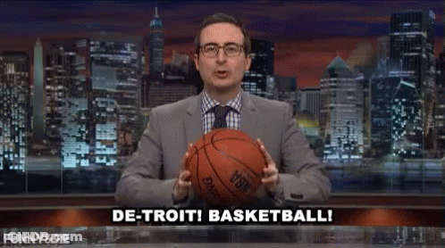 Man In Suit Holding Basketball Says Detroit Basketball GIF