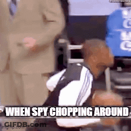 Man In Suit Holding Basketball Says When Spy Chopping Around GIF