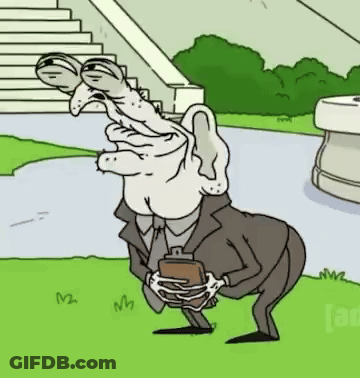Man In Suit Holding Briefcase GIF