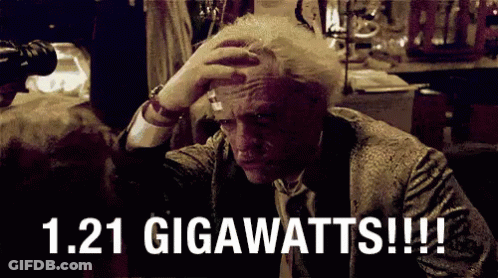 Man In Suit Holding Forehead Saying 1.21 Gigawatts GIF