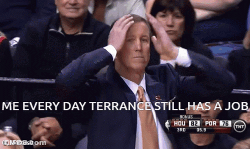 Man In Suit Holding Forehead Watching Basketball GIF