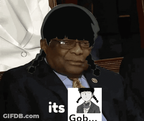 Man In Suit Holding Girl With Pigtails Saying It's Gob GIF