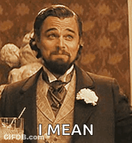Man In Suit Holding Glass Straw I Mean GIF