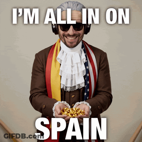 Man In Suit Holding Gold I'm All In On Spain GIF