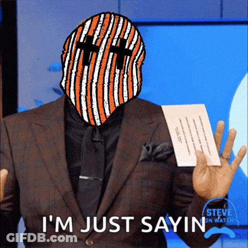 Man In Suit Holding I M Just Sayin Paper GIF