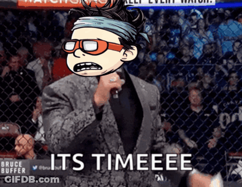 Man In Suit Holding Microphone Saying Its Timeeee GIF