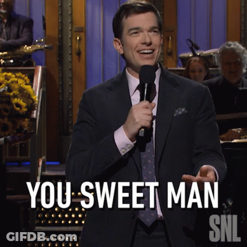 Man In Suit Holding Microphone Saying You Sweet Man GIF