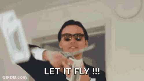 Man In Suit Holding Money Saying Let It Fly GIF