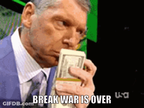Man In Suit Holding Money Saying War Is Over GIF