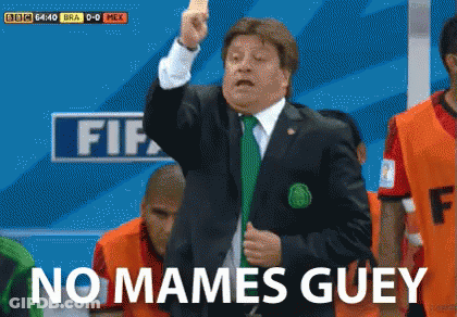 Man In Suit Holding No Mames Güey Card GIF