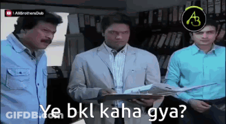 Man In Suit Holding Paper Saying Ye Bkl Kaha Gya GIF