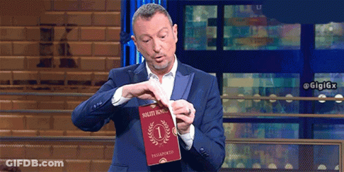Man In Suit Holding Passport Number 1 GIF