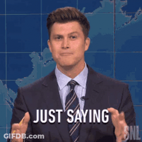 Man In Suit Holding Pencil Says Just Saying GIF